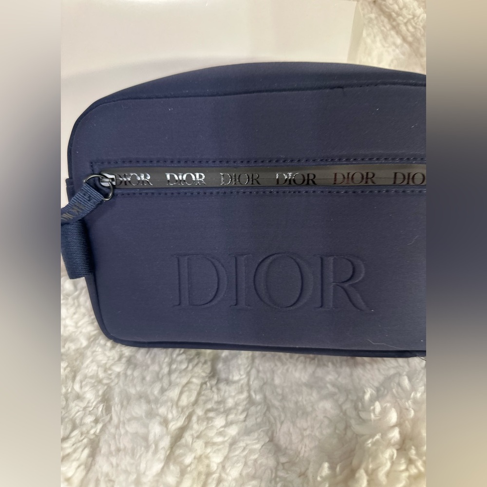 NIB Dior Men's Deep Blue Scuba Material Toiletry Dopp Kit - Picture 4 of 16